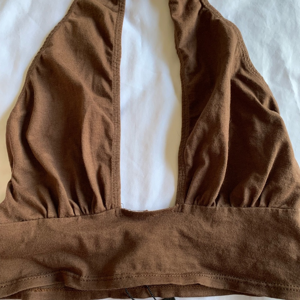 motel rocks brown halter top - Picture 3 of 4